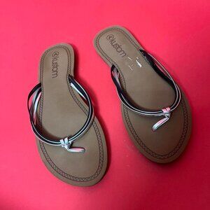 Kustom / Brown sandals with silver  straps 🩶🤎